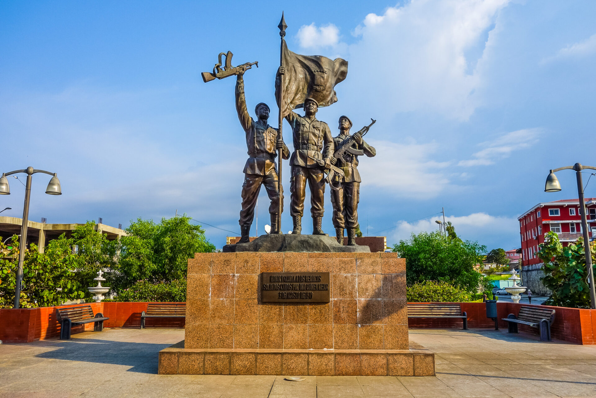 BATA, EQUATORIAL GUINEA - JANUARY 29, 2015: High dynamic range (HDR) War Memorial for the dead soldiers of the 1979 war